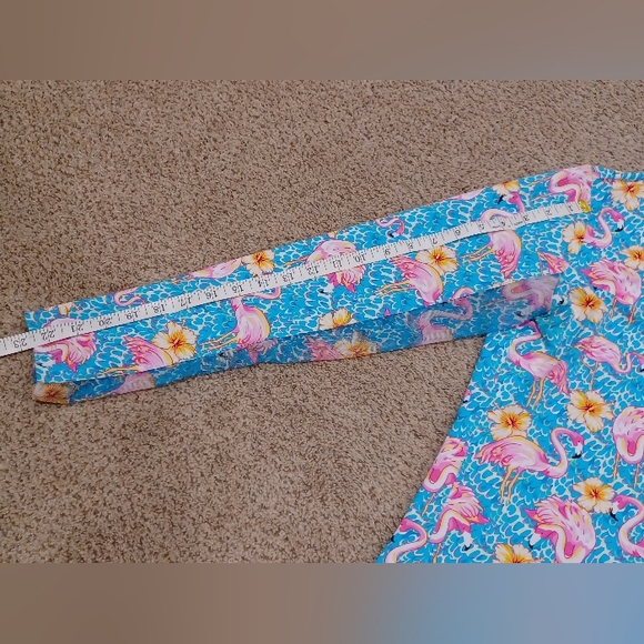 IBKUL Flamingo Print Quarter-Zip Pullover Womens Size M - Picture 8 of 9